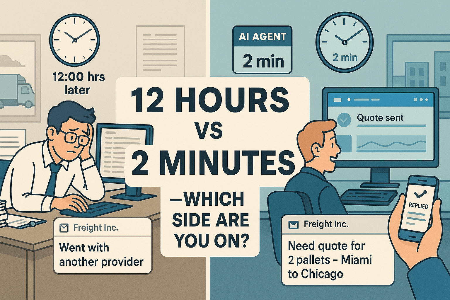 The 12-Hour Reply Problem in Freight: How AI Cuts Response Time to 2 Minutes
