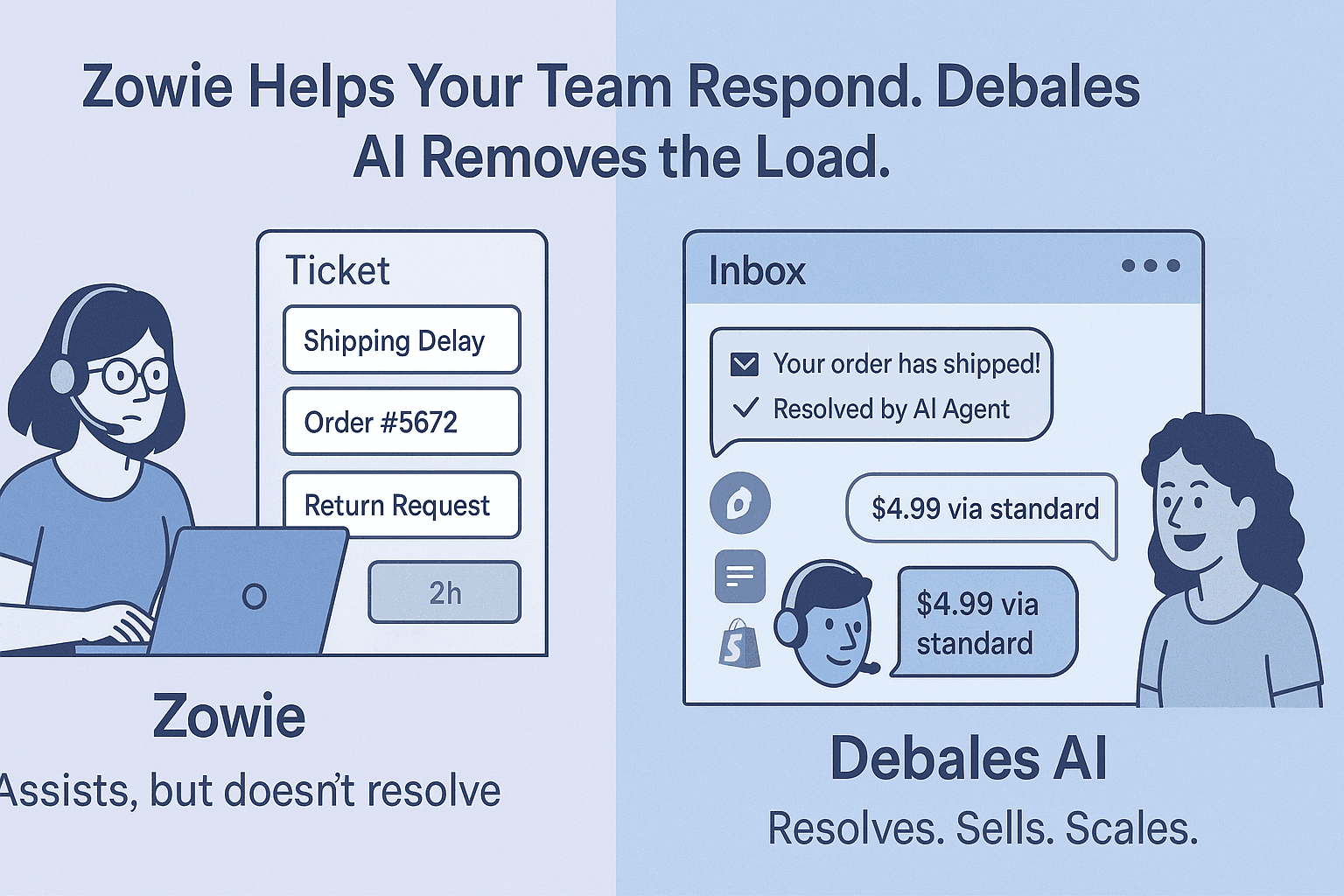 Debales AI vs Zowie: Smarter E-Commerce AI
