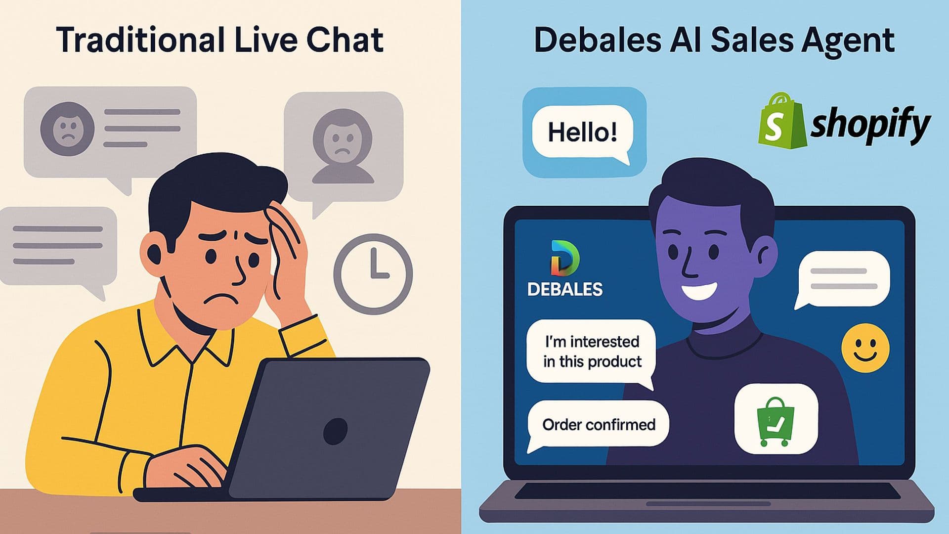 Debales AI vs. Live Chat: Which Converts Better for Shopify Stores?